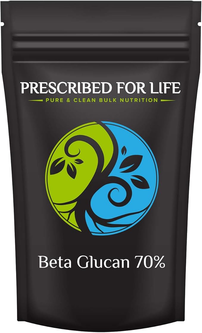 Prescribed For Life Beta Glucan Powder Vegan Beta 1 3 Glucan 70% Anhydrous Natural Soluble Dietary Fiber Supplement (56g)
