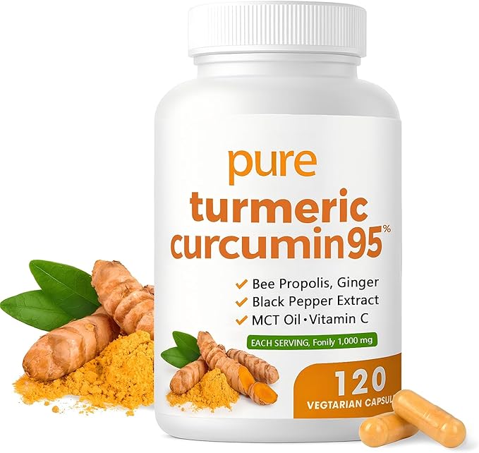 Turmeric Pure Turmeric Curcumin 95 1000 mg - Black Pepper Extract | Vegan Capsules 120