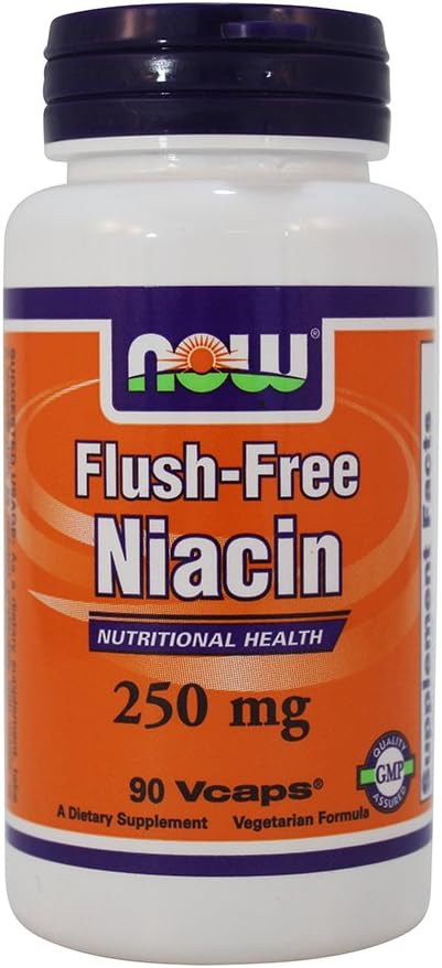 NOW Flush-free Niacin 250mg 90 Capsules (Pack of 2)