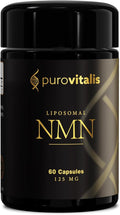 PUROVITALIS Liposomal NMN 250mg Longevir Nicotinamide Mononucleotide Supplement NAD+ Boost for Cellular Health Energy &amp Healthy Aging 1-Month Supply (60 Vegan Capsules)