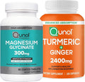 Magnesium &amp Turmeric: Magnesium Glycinate 300mg 90 Capsules &amp Turmeric Curcumin 2400mg 105 Capsules