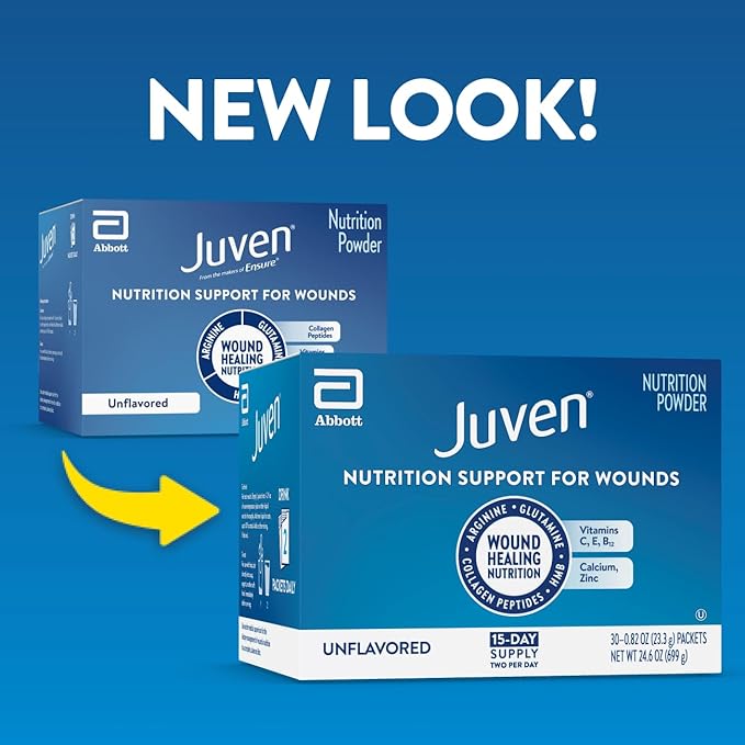 Juven Therapeutic Nutrition Drink Powder Including Collagen Peptides Amino Acids and HMB For Wound Healing Support Unflavored 30 Packets