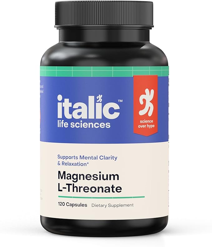 Magnesium L-Threonate 2000mg – Brain Health Supplement for Memory Focus &amp Mental Clarity – Supports Relaxation &amp Sleep – 120 Capsules – Non-GMO Lab Tested Made in USA by Italic Life Science