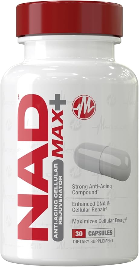 Metabolic Nutrition NAD MAX Plus+ 450mg of NAD + Fenugreek Quercetin Resveratrol and Fo-ti Extract for Anti-Aging Cellular Rejuvination Also Supports Cellular Energy30 Vegetable Capsules