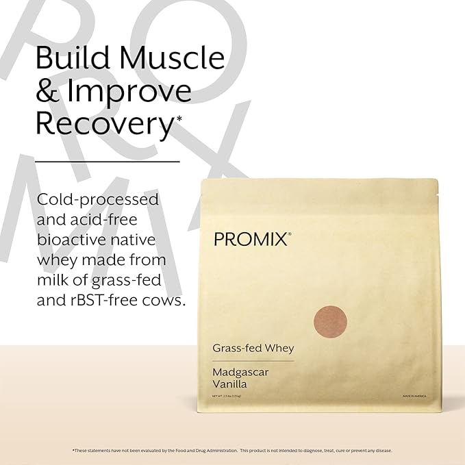 ProMix Nutrition Whey Protein Powder Vanilla - Grass-Fed - ­Post Workout Fitness &amp Nutrition Shakes Smoothies Baking &amp Cooking Recipes - Gluten-Free &amp Keto-Friendly - 2.5 Pound (Pack of