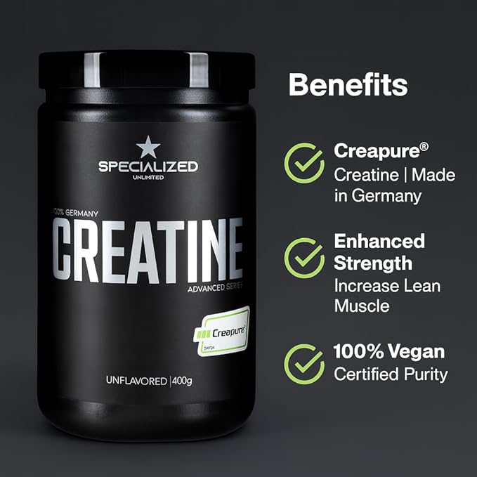 Creatine Monohydrate Powder – 400g (80 Servings) | Premium German CREAPURE | Micronized for Rapid Absorption | Unflavored | Lab-Tested | Vegan &amp Non-GMO