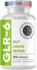 Intestinal Fortitude GLR-6 - Gut Lining Repair Supplement for Gut Health - Leaky Gut Repair with L-Glutamine Slippery Elm DGL Licorice Root Marshmallow Root Fenugreek - IBS IBD GERD - Vegan