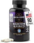 Bucklebury Magnesium Glycinate Capsules with L-Theanine 350mg - Advanced Formula for Stress Relief Muscle &amp Bone Health Support - Magnesium Glycinate Supplements for Women &amp Men - Vegan 90 Co