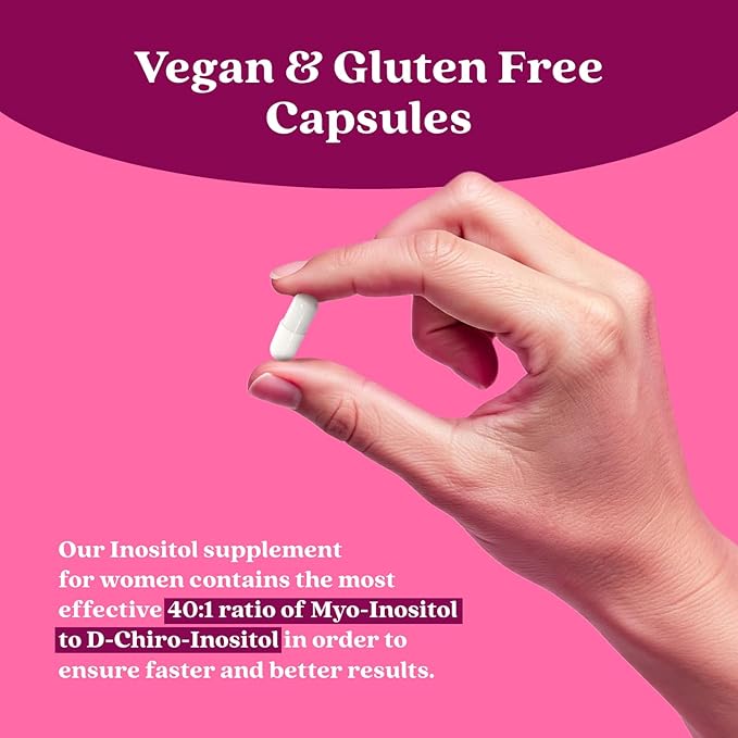 BeLive Myo-Inositol &amp D-Chiro Inositol Capsules - 90Ct I Inositol Supplement with Folic Acid Supplements for Woman Optimal 40:1 Ratio (1)