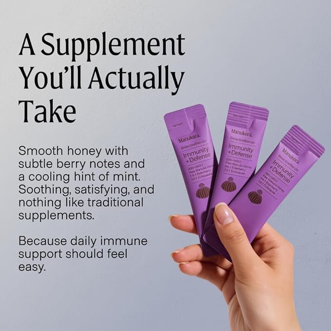 Manukora Immunity Blend – Natural Immune Support Supplement with Elderberry &amp Echinacea Delivered in 200 MGO Manuka Honey for Daily Immune &amp Throat Support Designed for Superior Absorption