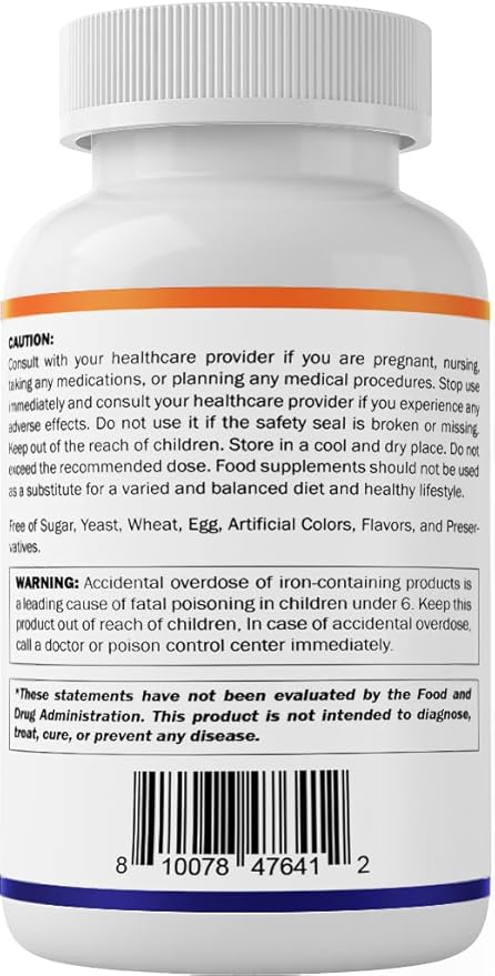 Vitamatic Carbonyl Iron 65 mg with Vitamin C – 120 Tablets - Gentle Iron Supplement for Energy &amp Immune Support – High Absorption – 2 Pack