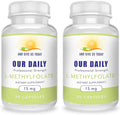 AND GIVE US TODAY OUR DAILY L-Methylfolate 15mg (2 Bottles) - 180 Capsules - Professional Strength Active Methyl Folate - 5-MTHF Supplement - Non GMO Gluten Free No Fillers