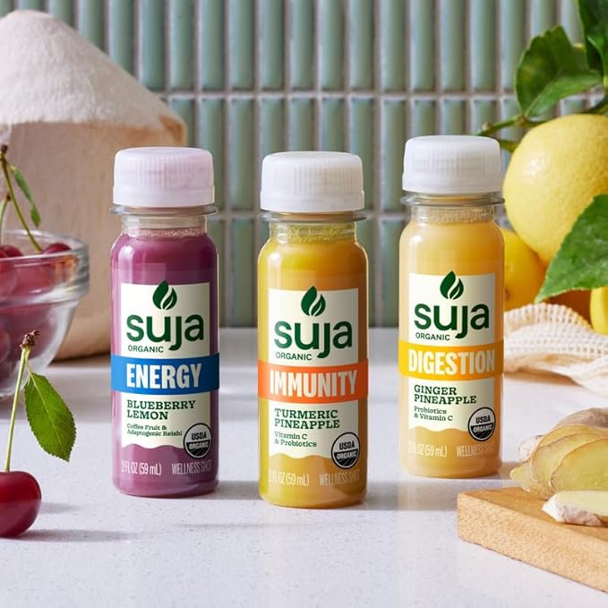 Suja Organic Daily Ritual Shot 30 Count Variety Pack | Immunity Energy &amp Digestion Functional Shots | Cold-Pressed Juice with Live Probiotics | Plant Based &amp Gluten Free
