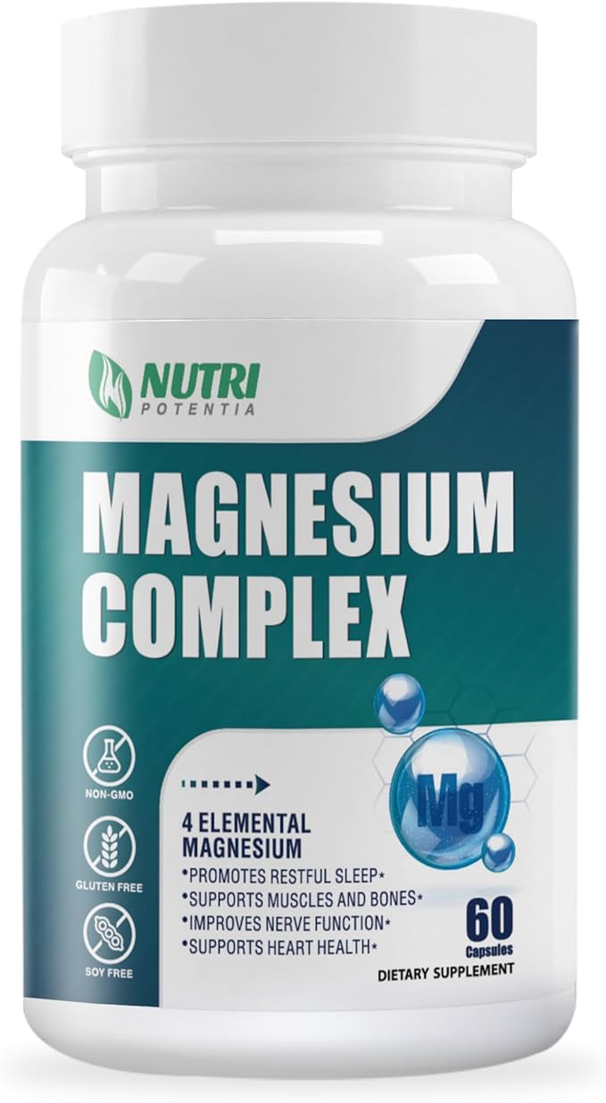 Magnesium Complex Supplement &amp Sea Moss Black Seed Oil Ashwaga - Immune Bone Heart Muscle &amp Nervous System Support