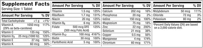 Silver Women 50 Plus Multivitamin Minerals Vitamins &amp Supplements Hair Skin and Nails Vitamins Vitamin C Antioxidants Supplement 275Ct Tablets