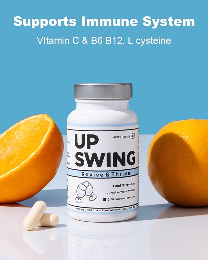 Upswing Pre &amp Post Drinking Supplement Liver Support for Better Mornings Party Recovery &amp Prevention with L-Cysteine HCL Vitamin Bs Vitamin C- 60 Power Pack