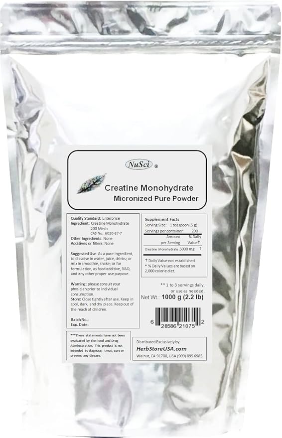 100% Pure Creatine Monohydrate Micronized Powder (5000 Grams (11 lb))