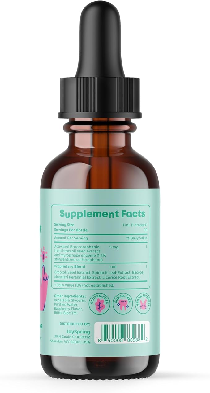 JoySpring Liquid Magnesium Glycinate and Sulforaphane Supplement for Kids