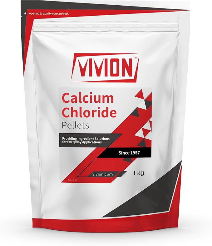 Calcium Chloride Pellets - 1 kg (2.2 lb) - Food Grade Anhydrous 94-97%