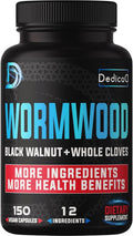 Premium Wormwood Extract Capsules - 5 Month Supply for Immune - 12 Herbs Blended with Black Walnut Leaves Ginger Turmeric &amp More - 150 Counts