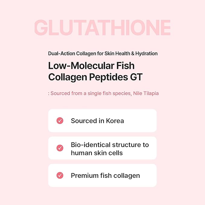 Korean Glutathione Collagen Jelly Sticks 30 Packets - Premium Beauty Supplement with 2000mg Fish Collagen Peptide Anti-Wrinkle Hydrating Skin Elasticity Joint Support