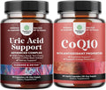 Bundle of Uric Acid Cleanse &amp Detox - Green Coffee Beans with Turmeric Tart Cherry &amp Celery Seed for Kidney and CoQ10 200mg per Serving Liquid Capsules - High Absorption Coenzyme for Energy S