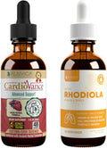 Rejuvica Health CardioVance + Active Rhodiola Bundle - Heart Support &amp Stress Relief Supplement Bundle - Advanced Liquid Deliver