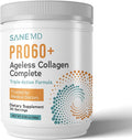 Sane MD PRO60+ Collagen Peptides Powder - Multi-Collagen Types I II III V &amp X with Biotin Vitamin C &amp Hyaluronic Acid Grass-Fed Unflavored Daily Support 60+