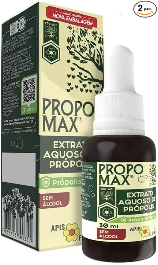 Apis Flora Brazilian Green Bee Propolis High in Flavonoids and Artepillin-C 7 Wax-Free Alcohol Free 30ml (Pack of 2)
