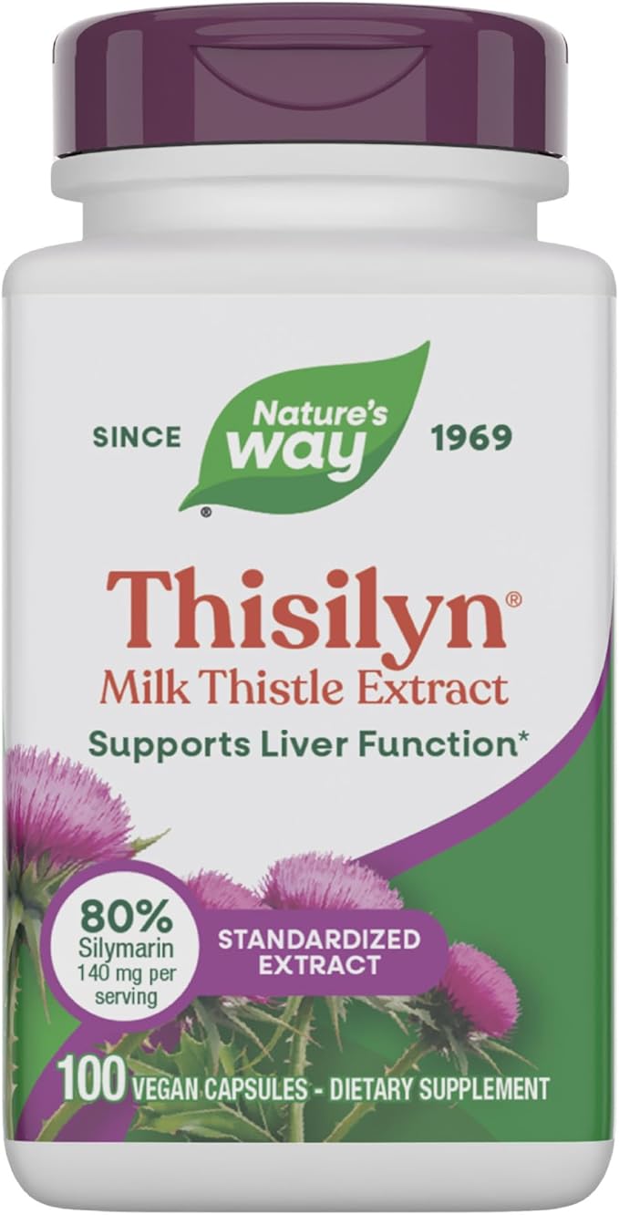 Nature's Way Thisilyn with Standardized Milk Thistle Extract Supports Liver Function* Silymarin Vegan 100 Capsules (Packaging May Vary)