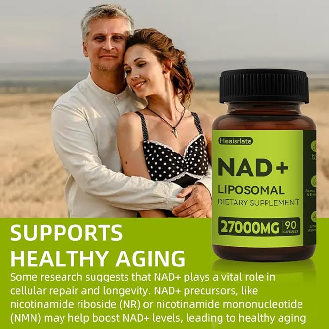 NAD+ Supplement 1000mg with Resveratrol &amp Quercetin - Nad Nicotinamide Adenine Dinucleotide Anti-Aging Formula - Cellular Energy Booster &amp Brain Health Support - NMN Alternative NAD Supplement