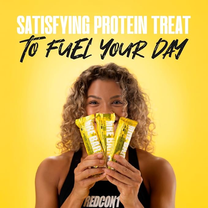 REDCON1 MRE Protein Bar Iced Lemon Cake - 20g of Whole Food Protein + MCT Oil - Easily Digestible Macro Balanced Low Sugar Meal Replacement Bar (12 Bars)