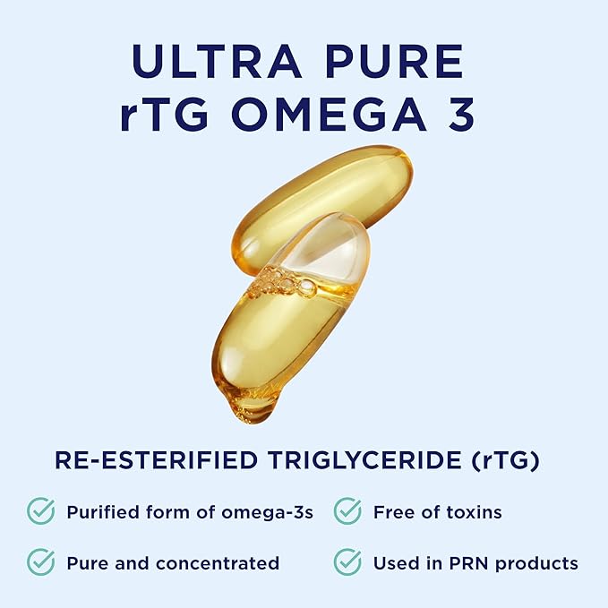 De3 Dry Eye Ultra Pure rTG Omega 3 – Support for Dry Eyes - 2400 mg EPA &amp DHA – New &amp Improved-Burpless-3 per day serving 1-month supply