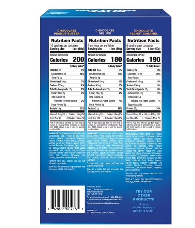 Pure~Proteins Bar Nutrient Rich Snacks with High Protein for Energy Support Minimal Sugar Gluten-Free Variety Pack 20g Protein BULK ~ (23 Pack) ~ (1 Pack - Mix).