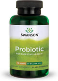 Swanson Probiotic for Digestive Health GI Tract Immune Support Travelers Support 20 Billion CFU with Prebiotic FOS 60 Veggie Capsules (Caps)