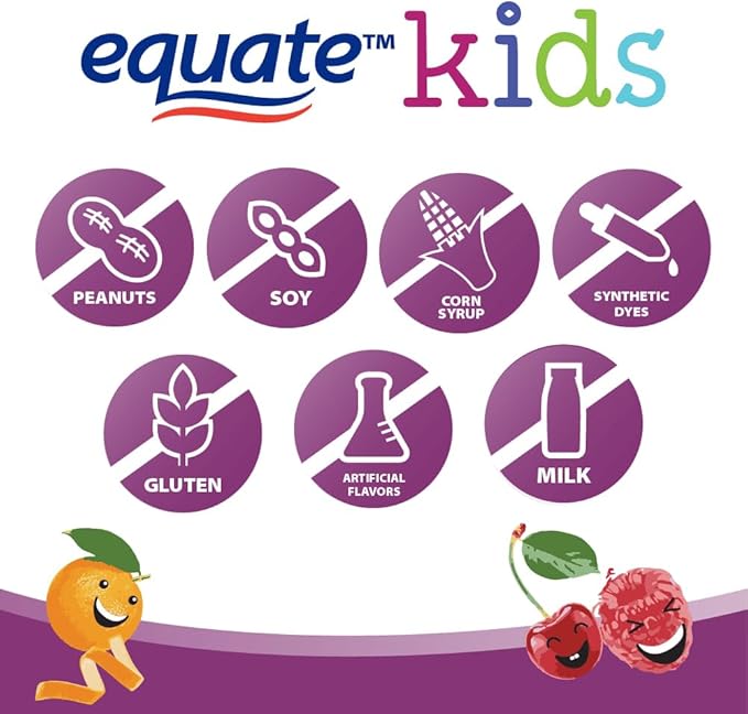 Equate Kids Multivitamin Gummies Complete Daily Multivitamin for Children 4+ Natural Fruit Flavor 150 Count Sticker