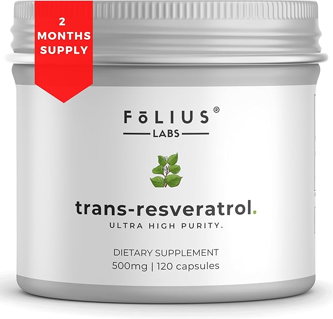 Ultra High Purity Resveratrol Capsules - 99% Trans-Resveratrol - Japanese Knotweed Extract - Support Immunity Support Healthy Aging - 120 Caps Reservatrol Supplement