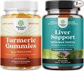 Bundle of Turmeric Curcumin Immune Support Gummies with Black Pepper - Joint Supplement with Curcumin Powder and Liver Cleanse Detox &amp Repair - Milk Thistle Supplement for Digestion &amp Immune H
