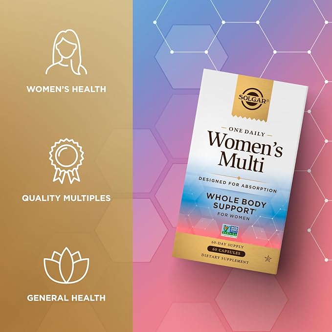 SOLGAR One a Day Women &amp Mens Bundle:Daily Women's Multi Whole Body Support 60 Servings + Daily Men's Multivitamin Whole Body Support Supplement 60 Servings