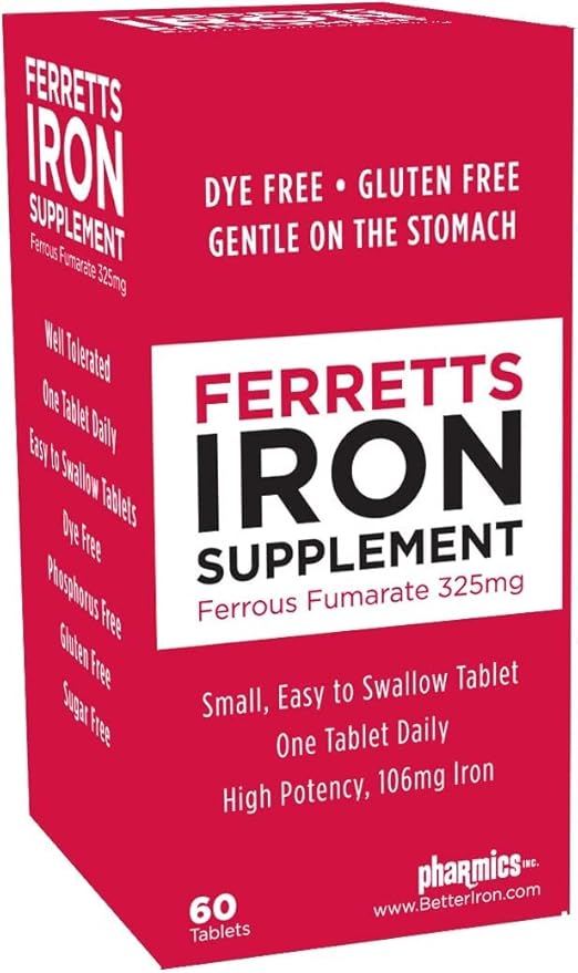 Iron Tablets 325mg Ferrous Fumarate 4 Pack (240 Total)