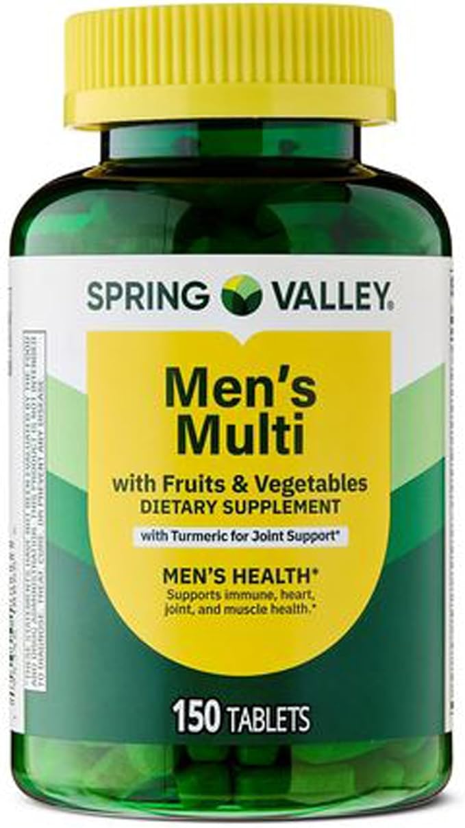 H4U Spring Valley Men’s Multivitamin Dietary Supplement Tablets Daily Nutritional Support for Men 150 Count