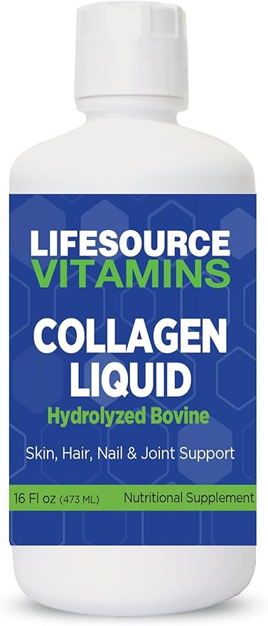 LifeSource Vitamins Collagen Liquid - Since 1992-16 fl oz - 30 Day Supply. Type 1 and 3 Collagen. Bones Joints Hair Skin Nails Wrinkles.