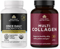 Ancient Nutrition Regenerative Organic Certified Once Daily Probiotics 30 Count + Multi Collagen Peptides Capsules 90 Count