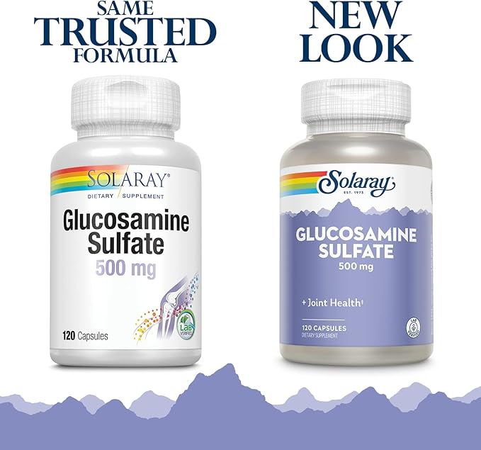 SOLARAY Glucosamine Sulfate 500 mg | Healthy Joint Flexibility &amp Resiliency Support (60 Serv 120 CT)