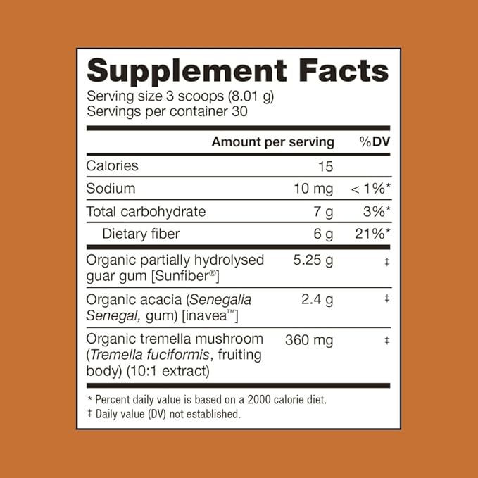 Bend Beauty Gut Glow | Daily Prebiotic Fiber Supplement Powder w/Tremella Mushroom Exract | Digestive Gut Health | 6g of Soluble Fiber per Serving | 100% Organic Vegan Sugar Free | Unflavored