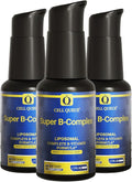Super B-Complex Liquid Vitamins Liposomal Methyl Vitamin B Milk Thistle Folate B1 Thiamin B2 Riboflavin B3 B5 B6 Biotin B12 - Detox Immune Liver Energy Support 1.7 Fl Oz (3)