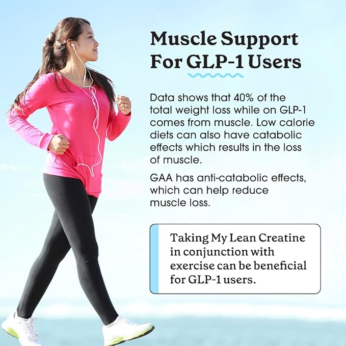 Fit &amp Lean Creatine for Women My Lean Creatine Powder Complex with GAA Muscle Performance Cognitive Function and Less Bloating Reduced Water Retention Orange Sherbert 30 Servings