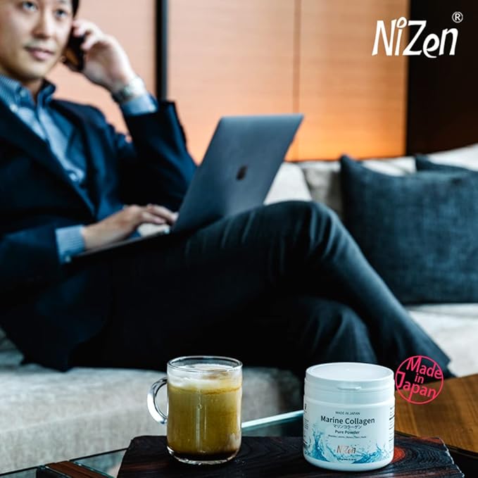 Nizen Marine Collagen Pure Powder Hydrolyzed Peptides Easy-to-Digest Amino Acids Supplement. Unflavored. Non-Clumping. Made in Japan. 5.29oz