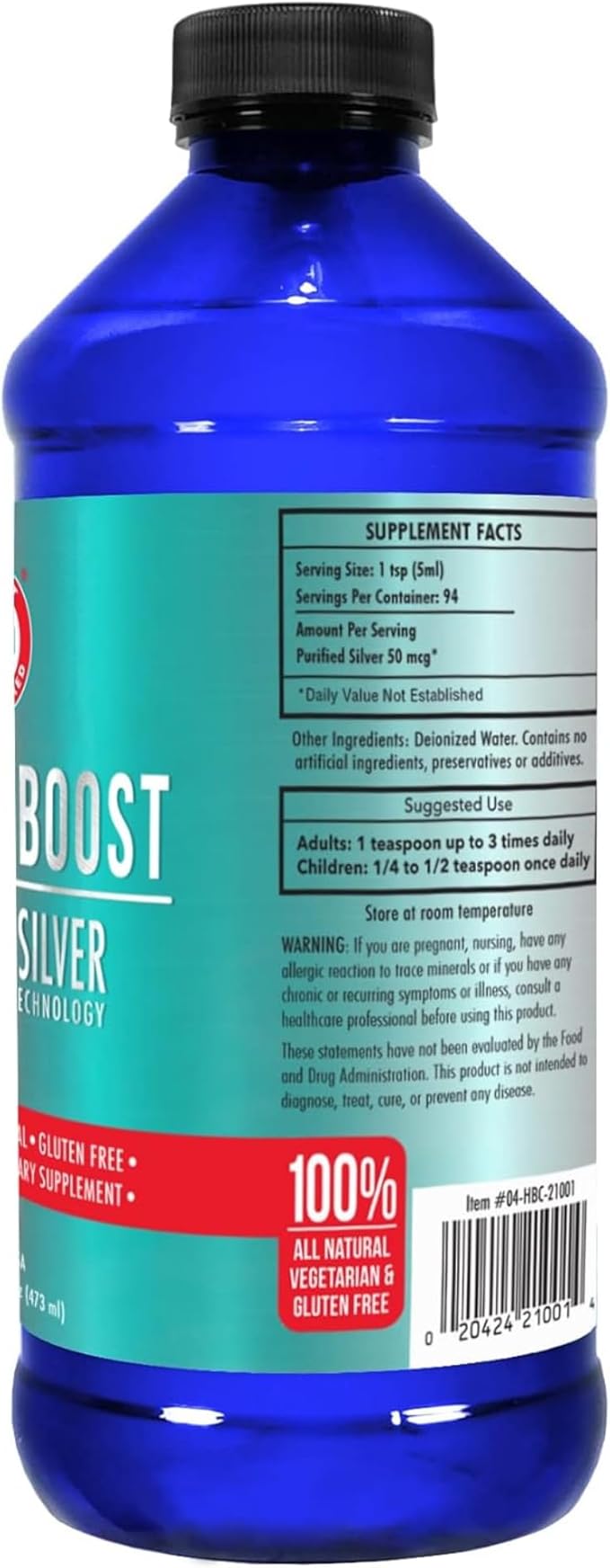 Be Smart Get Prepared Nano Silver Immuno Boost - 16 oz - Daily Immune Supplement for Family - Gluten Free Vegetarian - Made in USA (Pack of 2)