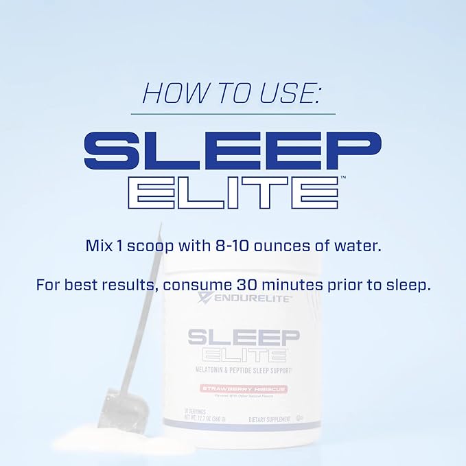 EndurElite Sleep Elite Sleep Drink Mix Supplement with Magnesium Sleep Aid Powder - Strawberry Hibiscus - 30 Servings